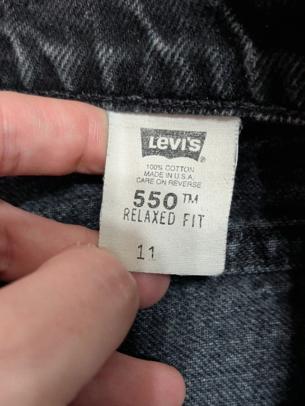 Levis 1994 vintage 550 relaxed fit black denim high rise long inseam shorts